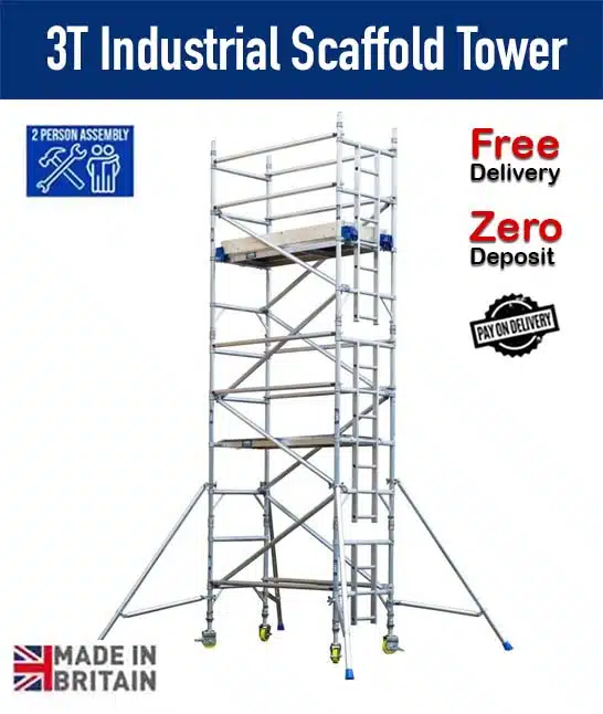 3T Industrial Scaffold Tower Hire - Lightweight and reliable scaffold for hire in London.