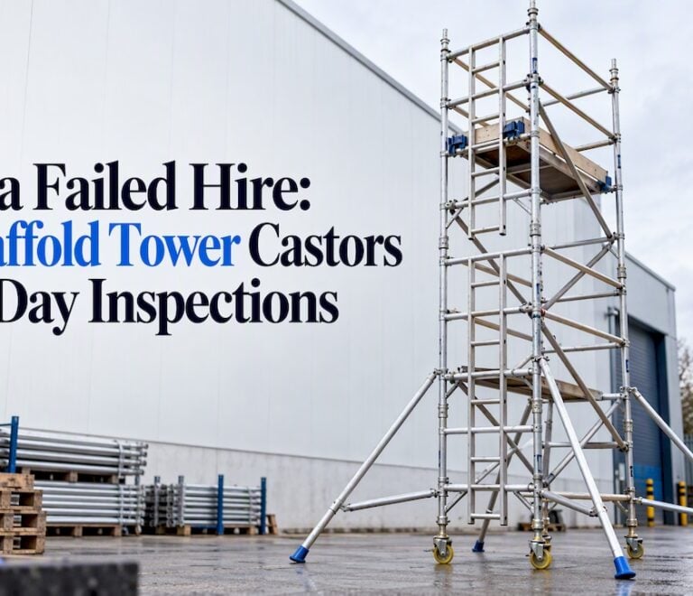 Scaffold tower castors inspected before hire