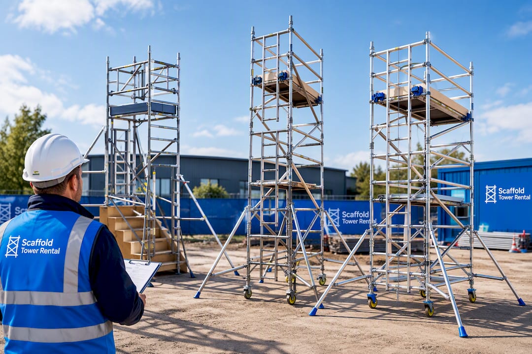 Scaffold Tower Inspection Checklist: 9 Component Checks Under UK Law 3 Stairwell Towers-Scaffold-tower-hire